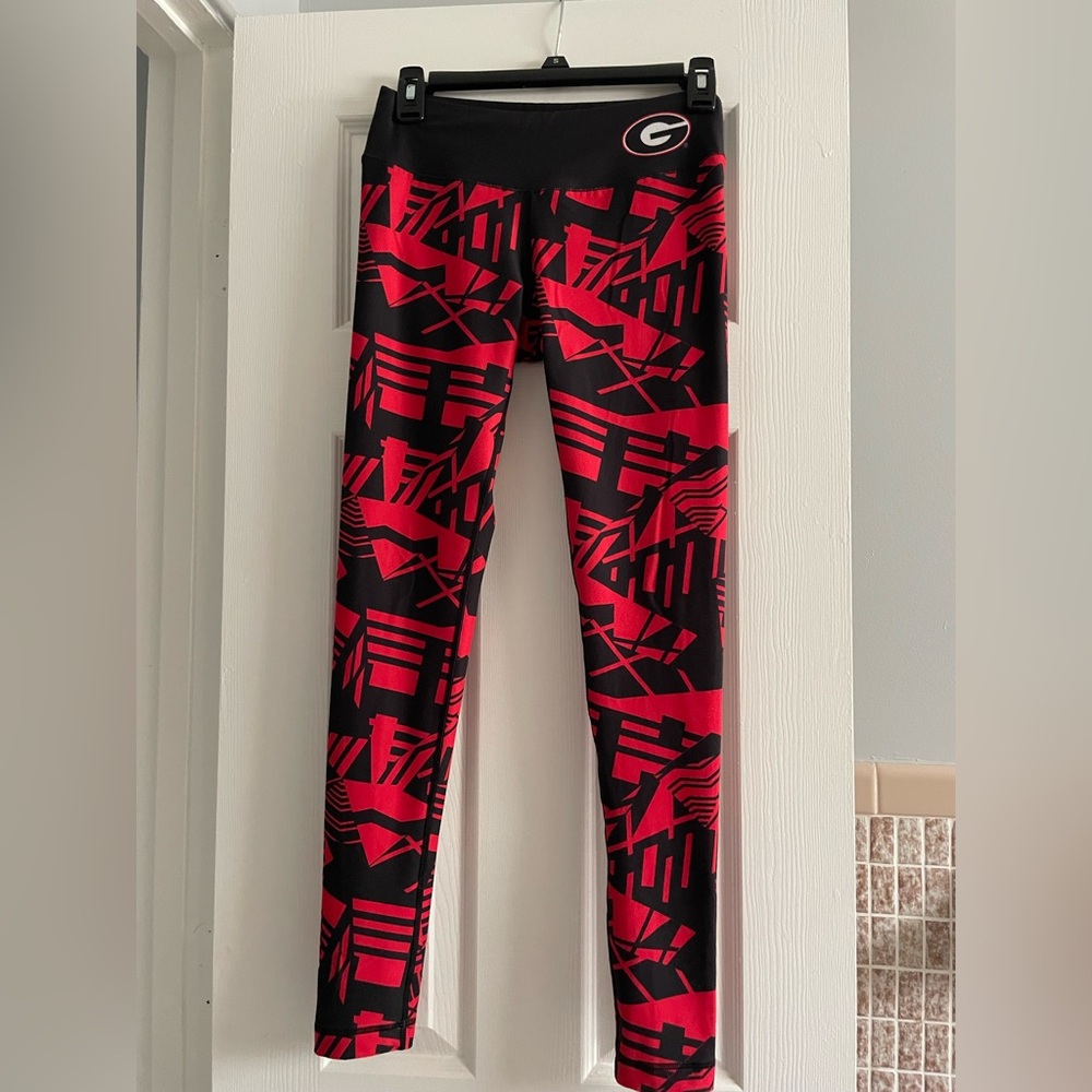 Stylish Red and Black Georgia bulldog Leggings